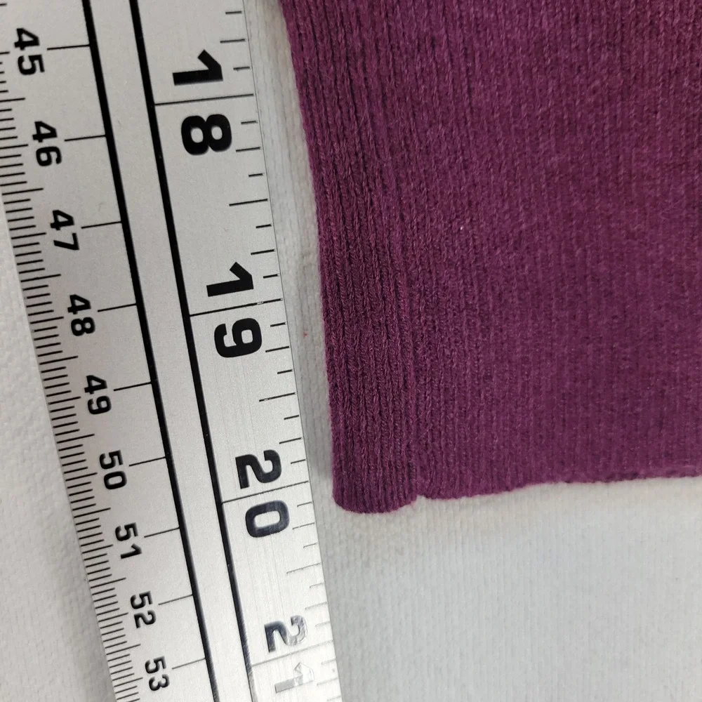 Banana Republic Sweater Mens Medium Purple V-Neck Silk Cotton Cashmere Blend